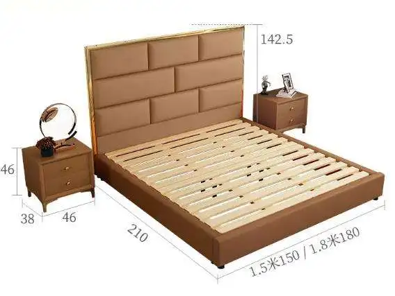 newly designed high quality odm oem high back leather queen bed sets luxury bedroom king size hotel bed for home hotel