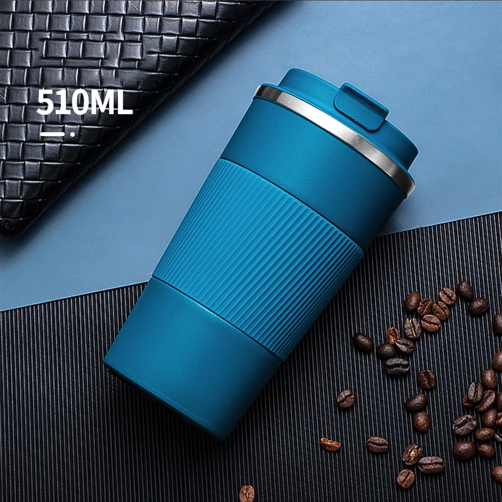 380ml 510ml Custom Portable Stainless Steel Coffee Mug Insulated Coffee Mug Car Cup With Silicone Cover