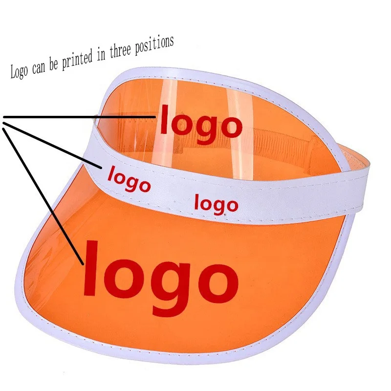 Summer Sun Hats Lighter Green Plastic Visor Cap Promotional Plastic With Transparent Visor