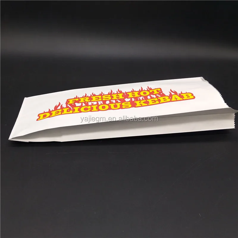 Lined Chicken Kraft Paper Bag for BBQ Chicken Rolls Doner Kebab Burger Paper Bag Grease Proof Aluminium Foil Food Customized