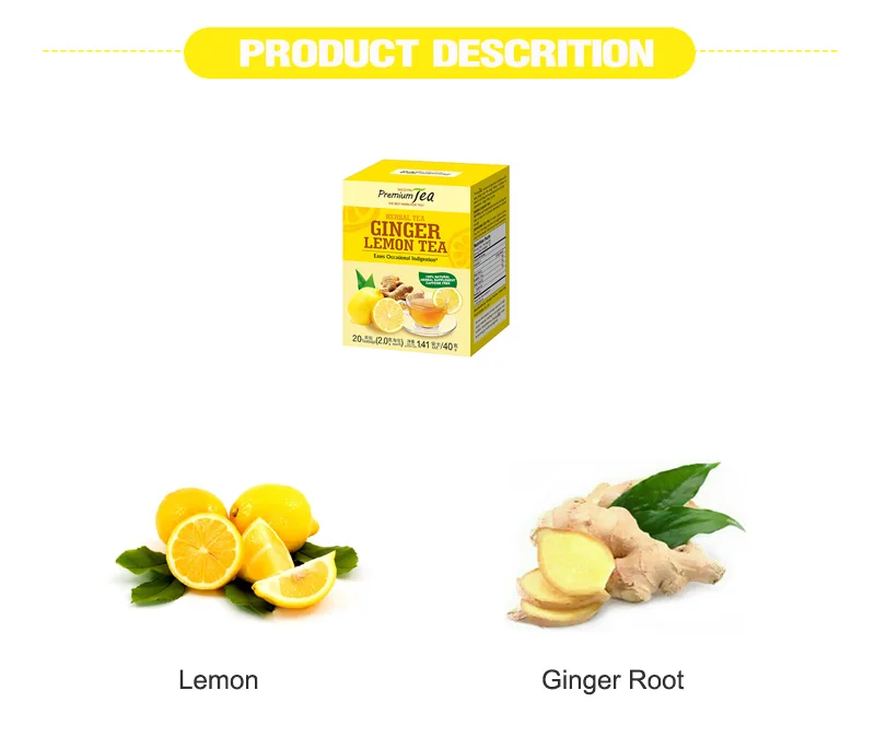 
Wholesale Healthy Digestion Warm Stomach Lemon Ginger Tea 