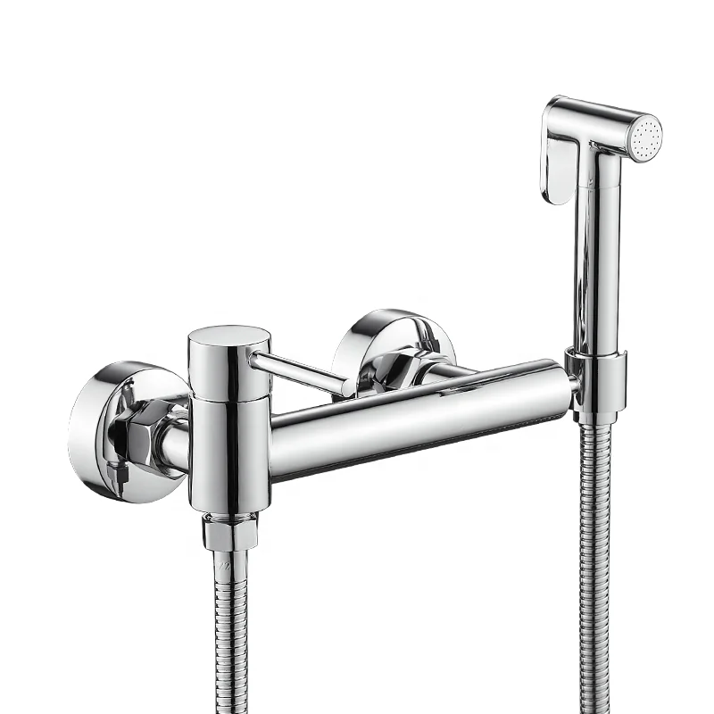 Bathroom Shattaf Sprayer Mixer Tap Set Brass Portable Muslim Shower Spray Mixer Kit Toilet Bidet Sprayer Mixer Faucet