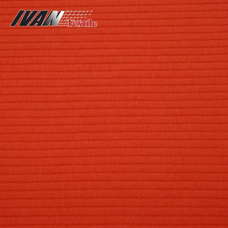 High stretch 32S 7x3 CVC spandex polyester cotton rib knit jersey fabric for garment