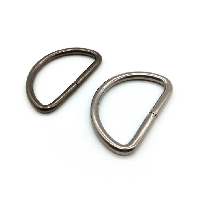 Customized bag accessories wire forming welding metal stainless steel d ring brass d ring belt buckles