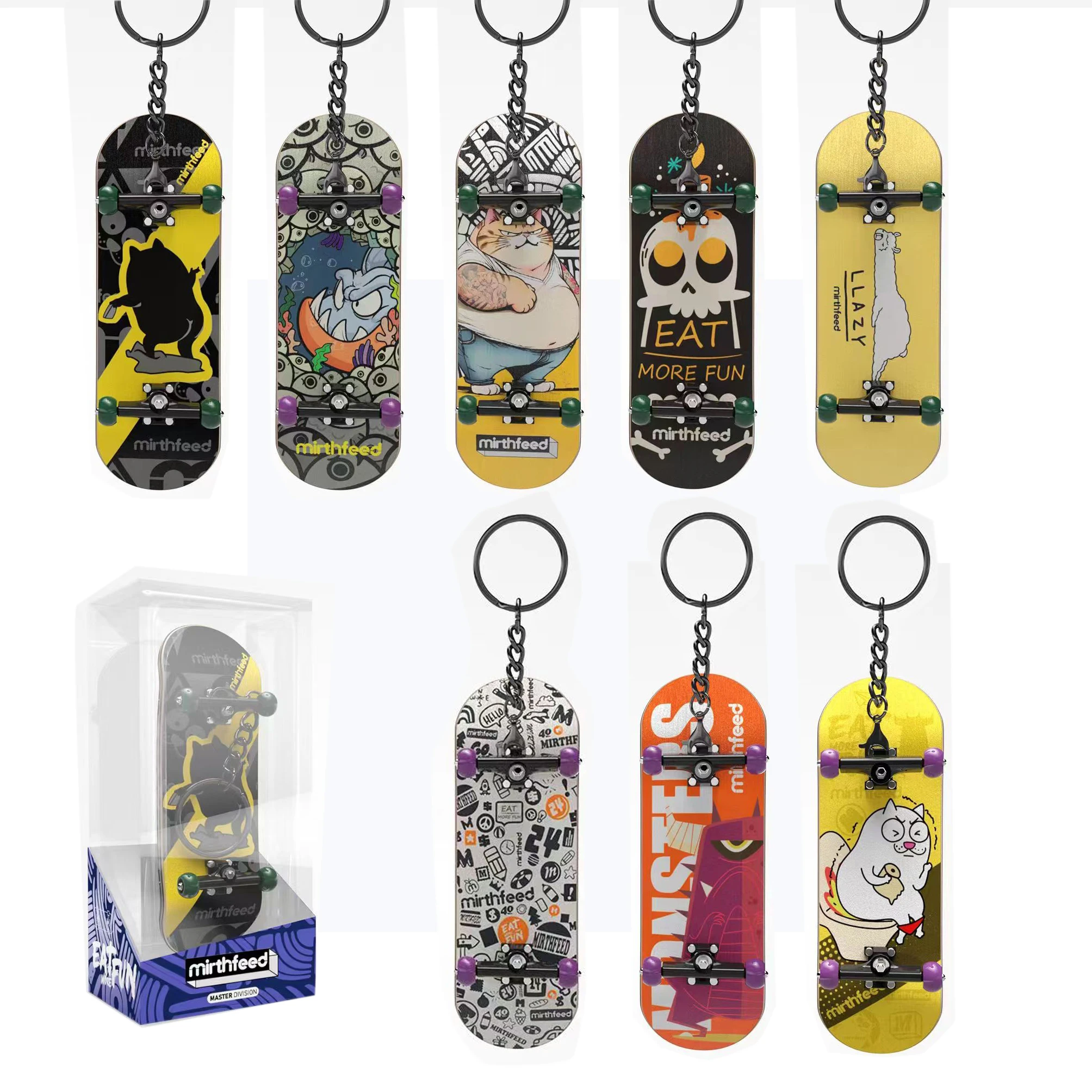 Retail Professional 5-Ply Canadian Maple Wooden Finger Skateboard Wooden with Metal Bracket Bearing wheel Finger Skate Boarding