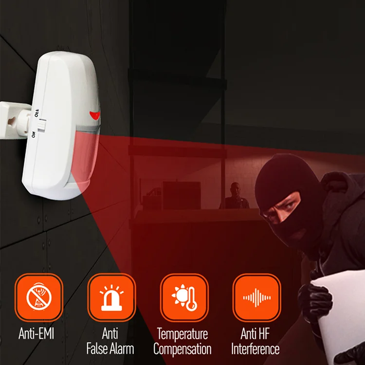 PGST PIR infrared detector for smart alarm system PIR motion sensor home alarm host hub 433MHz for tuya motion sensor