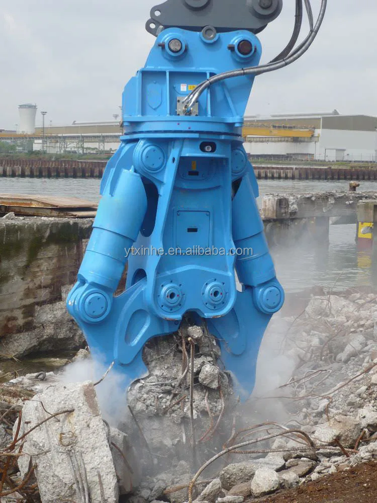 Hydraulic rotating excavator attachment demolition double cylinder metal scrap shear For Excavator