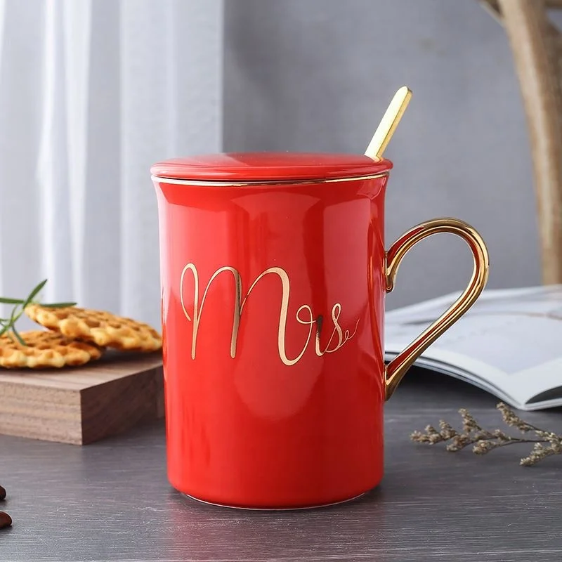 
Xmas Mr And Mrs Coffee Mugs With Lid Ceramic Mug Wholesale Bone China Mug 