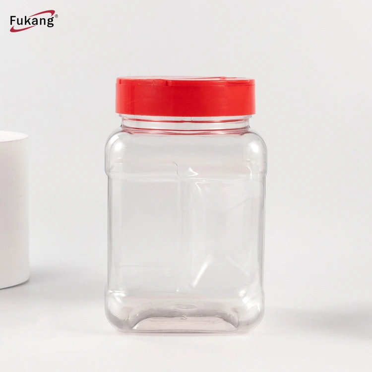 Free Sample High Quality Food Grade 500ml Square Plastic Salt Containers Spice Jar