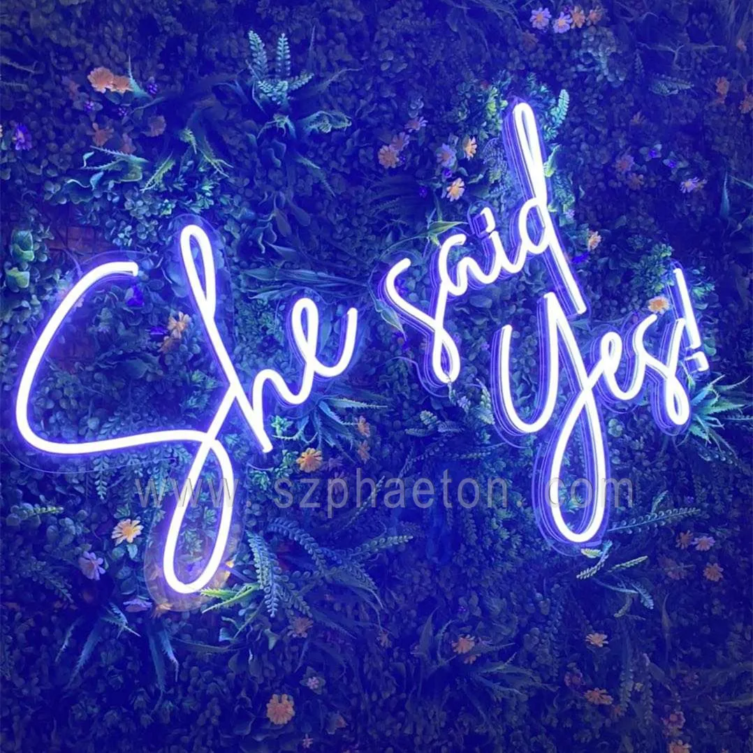 Оптовая продажа светодиодная неоновая вывеска неоновые вывески с надписью She Said Yes для украшения свадебной вечеринки