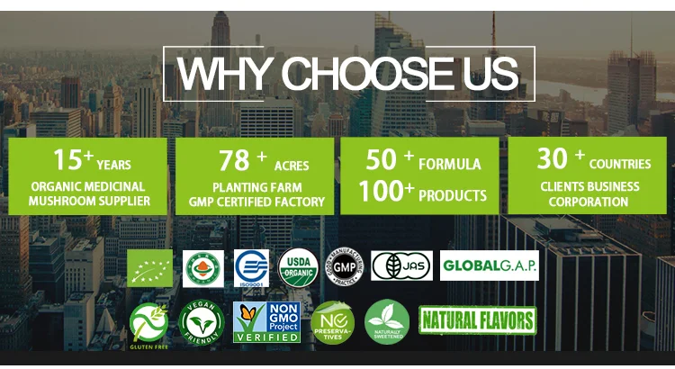 Mushroom Instant Coffee Mix Ganoderma Lucidum Reishi Powder 3 in 1 Bag OEM Box Packing