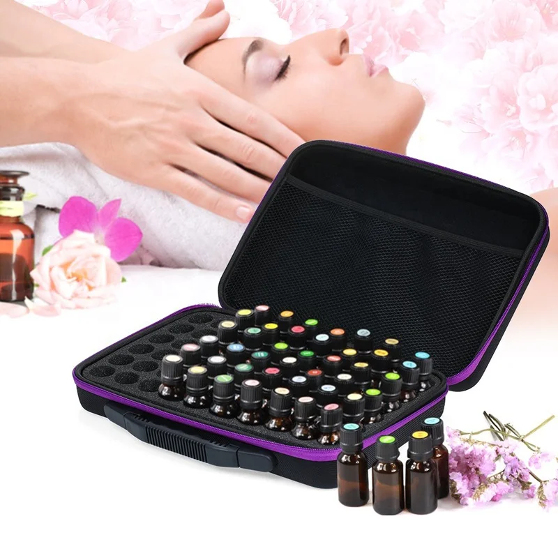 Hard Shell 30 60 Essential Oil Bottle Storage holder case Organizer with Zipper