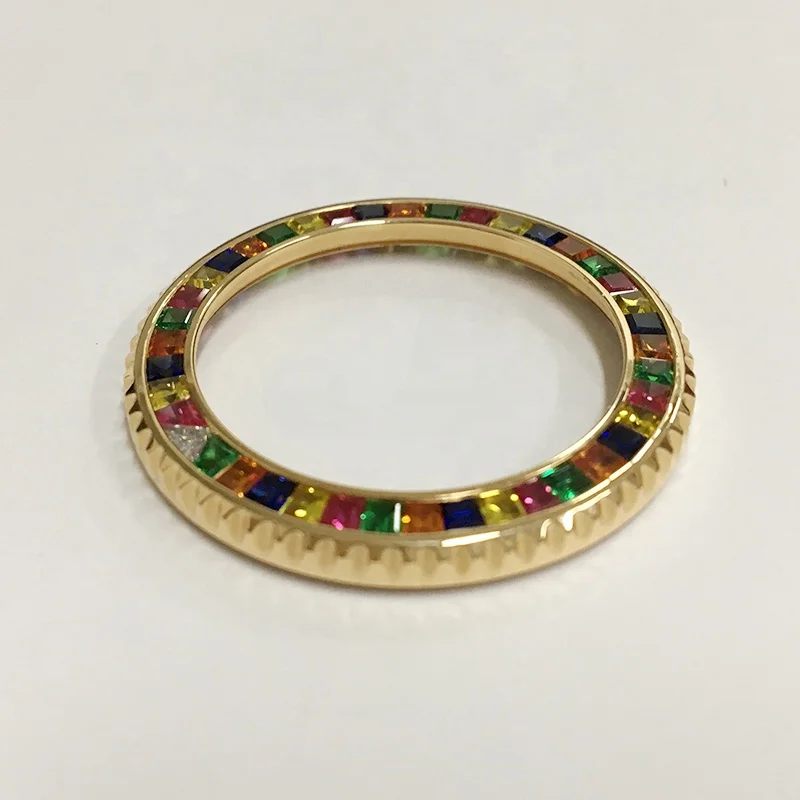 Luxury Watch Parts 18K Gold Candy Bezel Inserts to Fit Original Watch