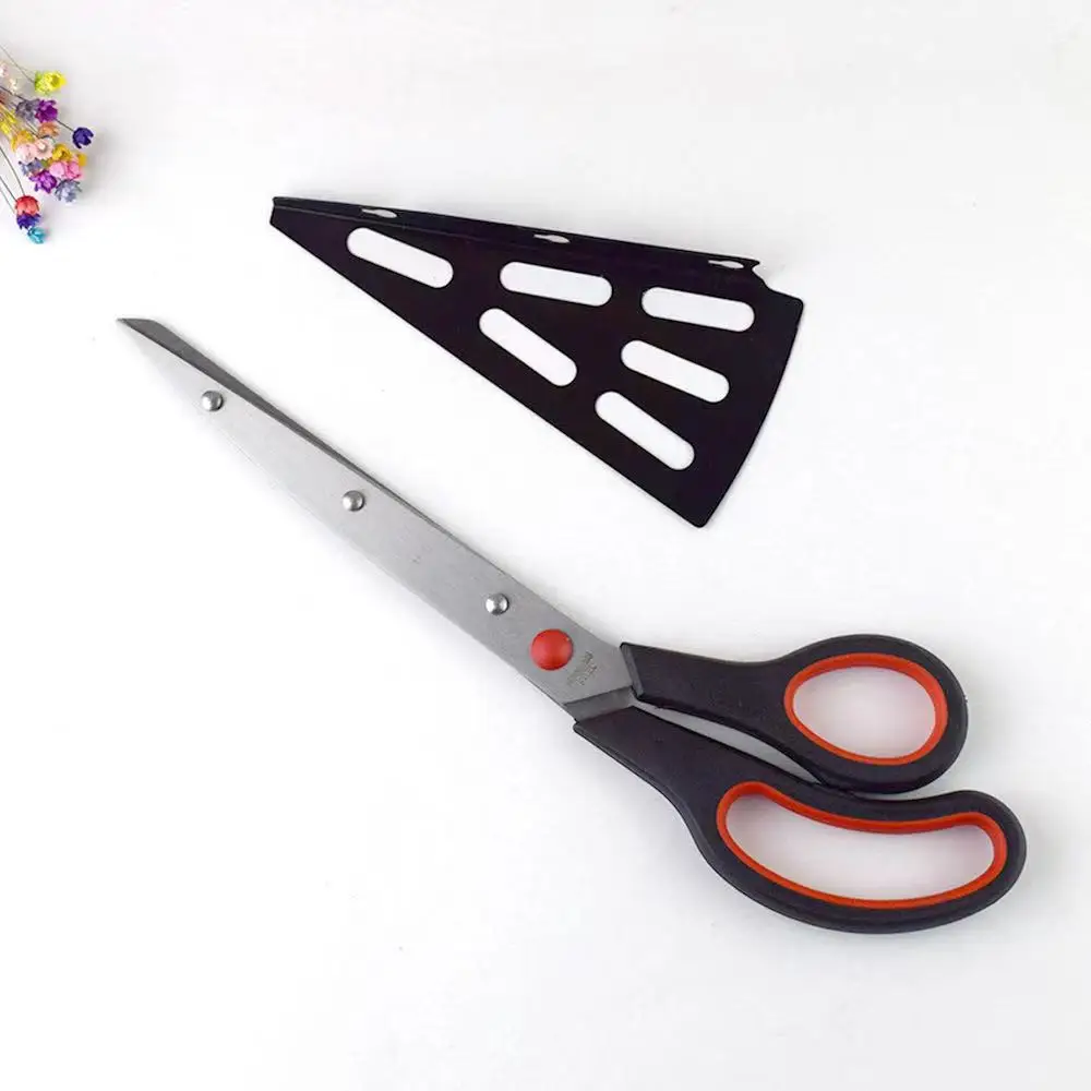 Practical Non-Slip Pizza Cutter Scalloped Office Stationery Household Food Scissors Kitchen Scissor