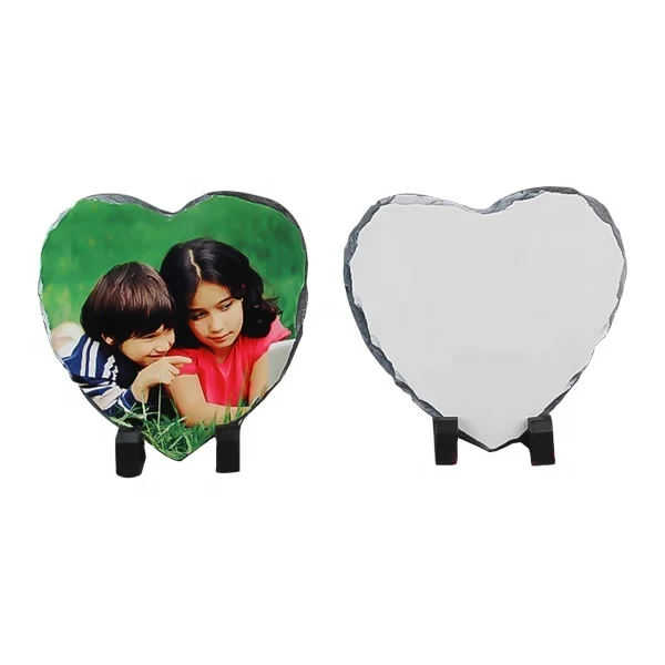 Custom sublimation printing rectangular rock slate photo frame for home decoration