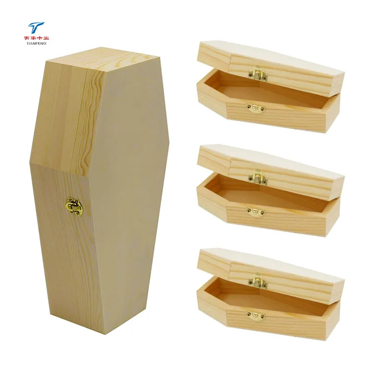 Small Decoration Coffin Shaped Packaging Box for Halloween Party Pet Burials Casket Ring Keys