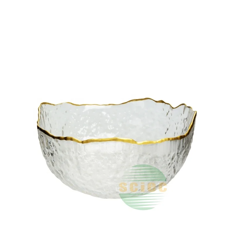 coloured creative salad glass bowl decorative glass fruit bowl for home kitchen 1380ml