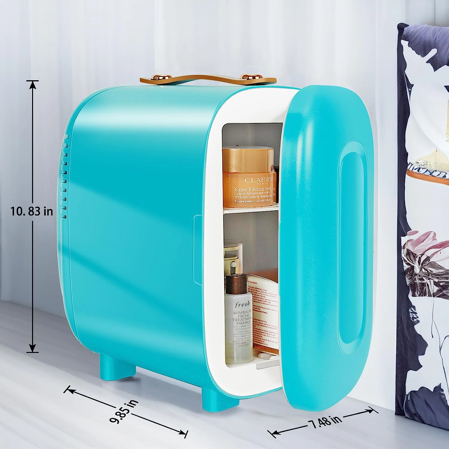 6.8L Skincare Fridge Low Noise/Energy Consumption Portable Cosmetic Mini Fridge for Makeup, Snacks, Bedroom Vanity, Office