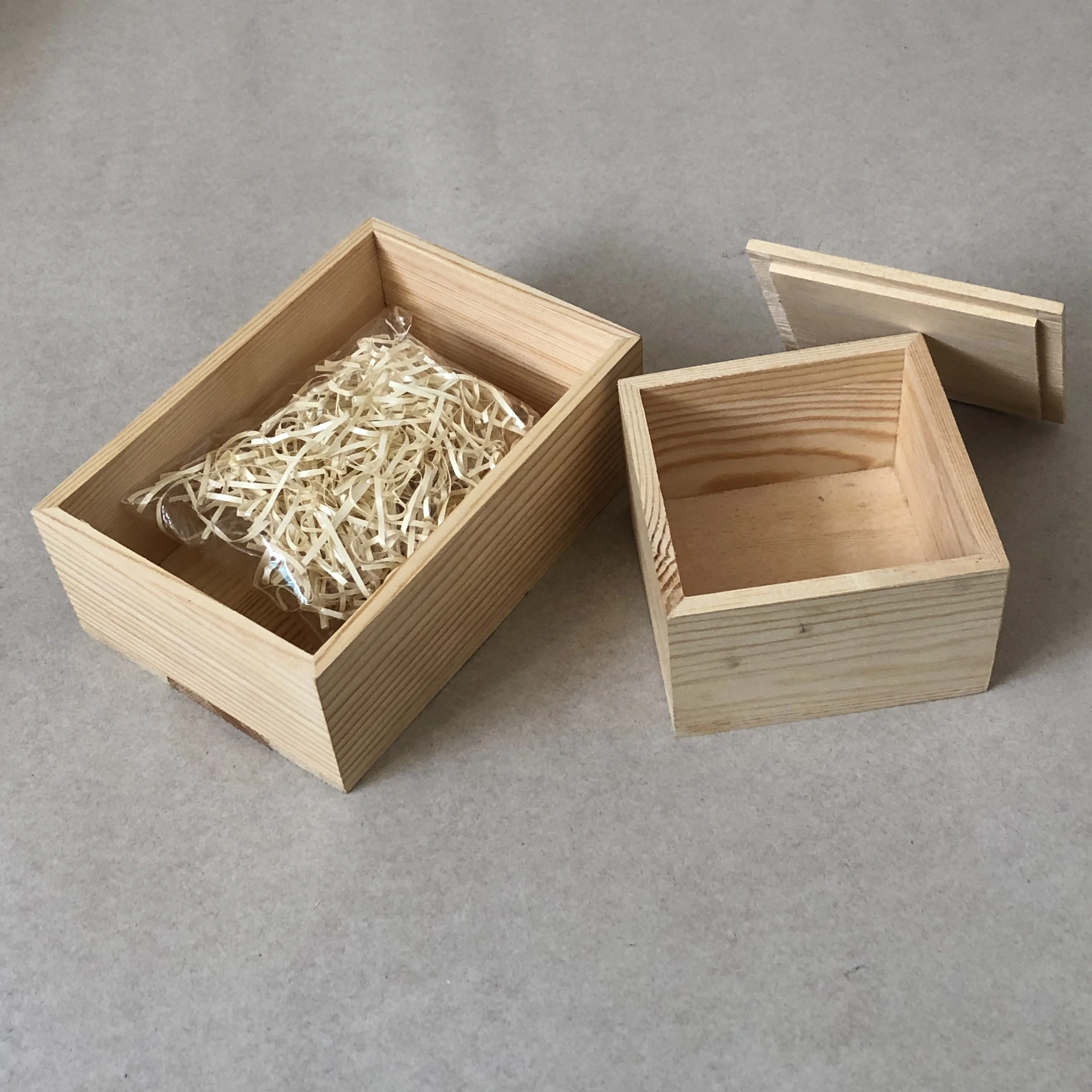 Natural pine wood drawer gift boxes wooden wine boxes