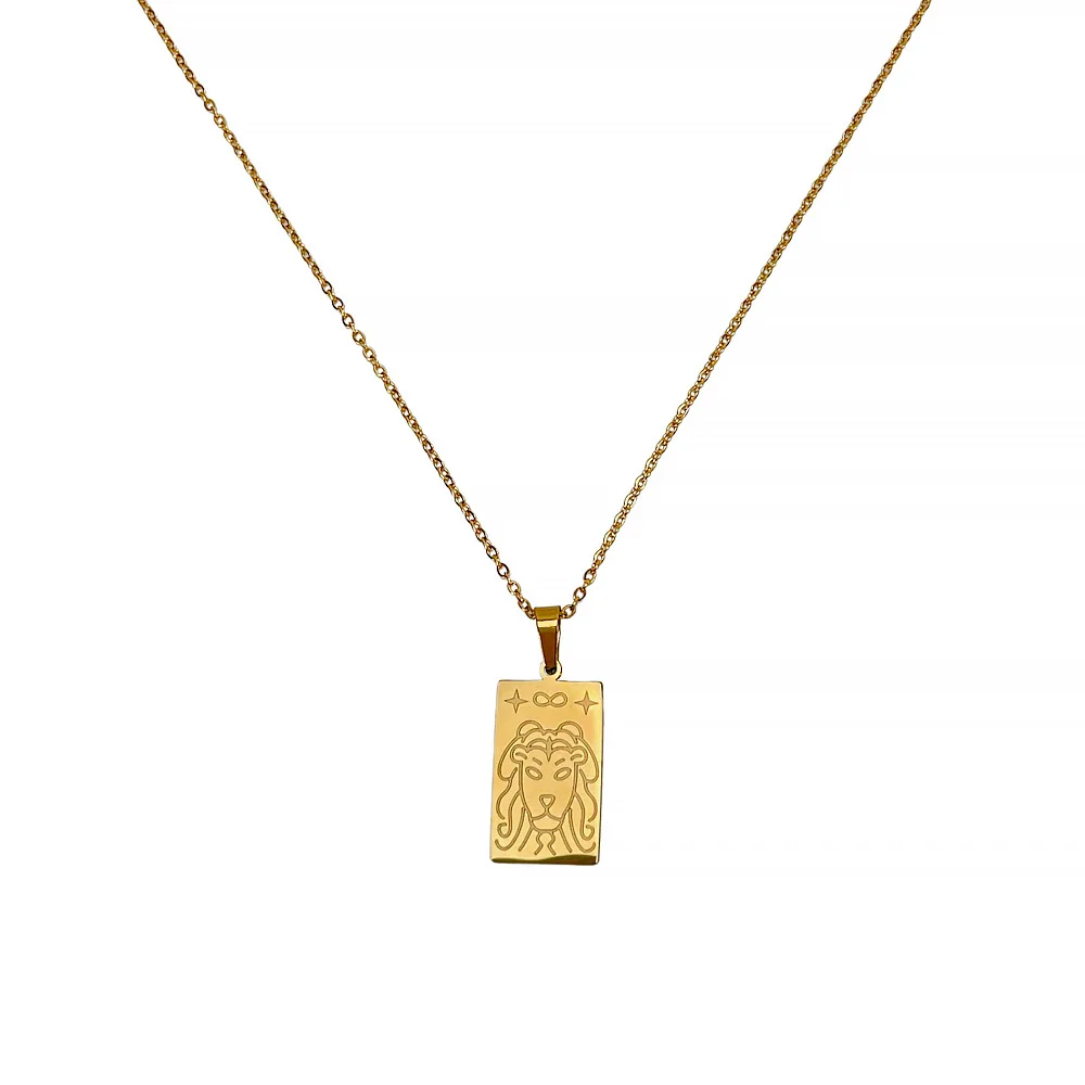 High Quality Stainless Steel Necklace For Women Tarnish Free 18k Gold Plated Engrave Artistic Tarot Pendant Necklace