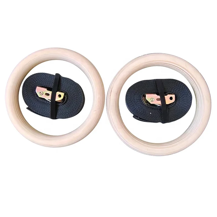 Powerman Fitness Cheap Popular Calisthenic Home Gym Exercise Equipment 28mm Wood Gymnastic Rings