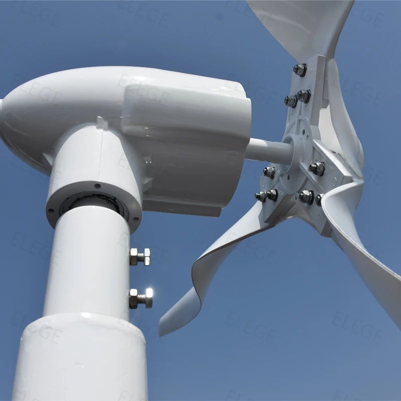 Elege 1000w 2000w 3000w 1kw 48v Flywheel Horizontal Axis Wind Turbine Power Energy Generator Set with Mppt Controller Windmill