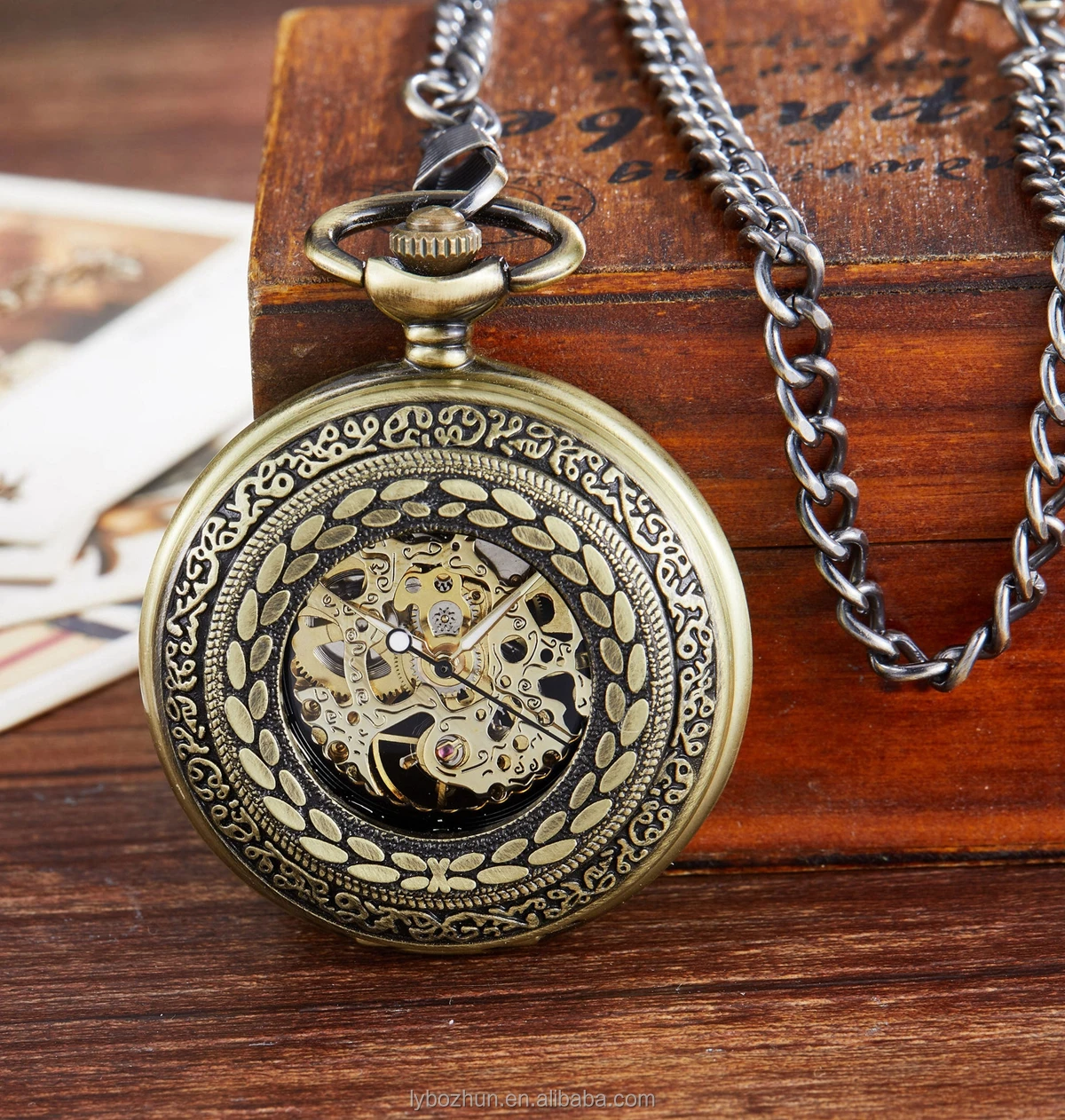 Big Glass Classic Mechanical Watch Roman Mechanical Pocket Watches