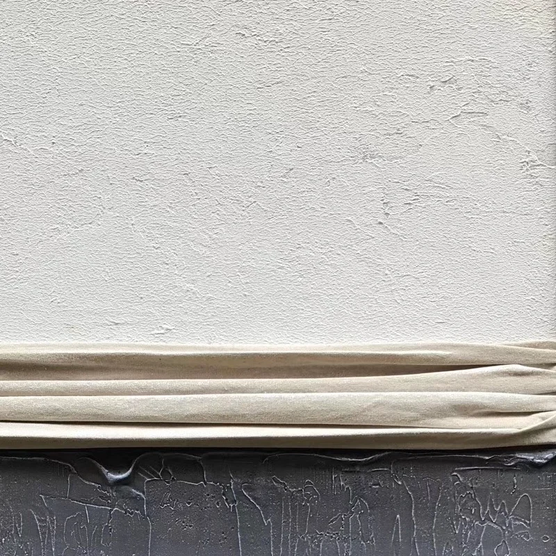 Abstract Gray&White Handmade with Stretched Painting Contemporary Canvas Oil Art for Hotels Wall Decor