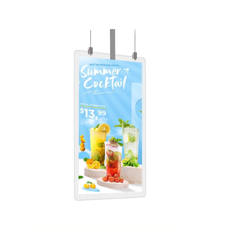ultra bright window display hang lcd display screen for shop 55 inch smart tv monitor custom retail signage led windows display