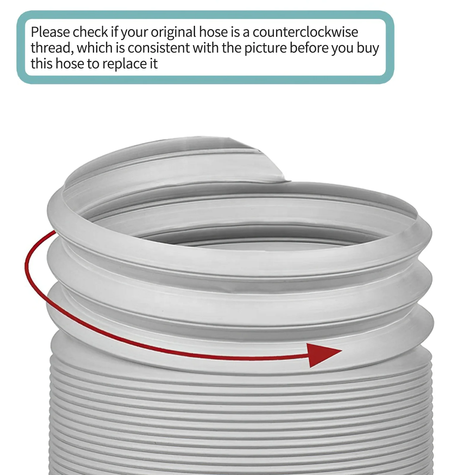 Portable Air Conditioner Exhaust Hose Counter Clockwise Thread Flexible Telescopic Vent Replacement Tube for Air Conditioner Hom