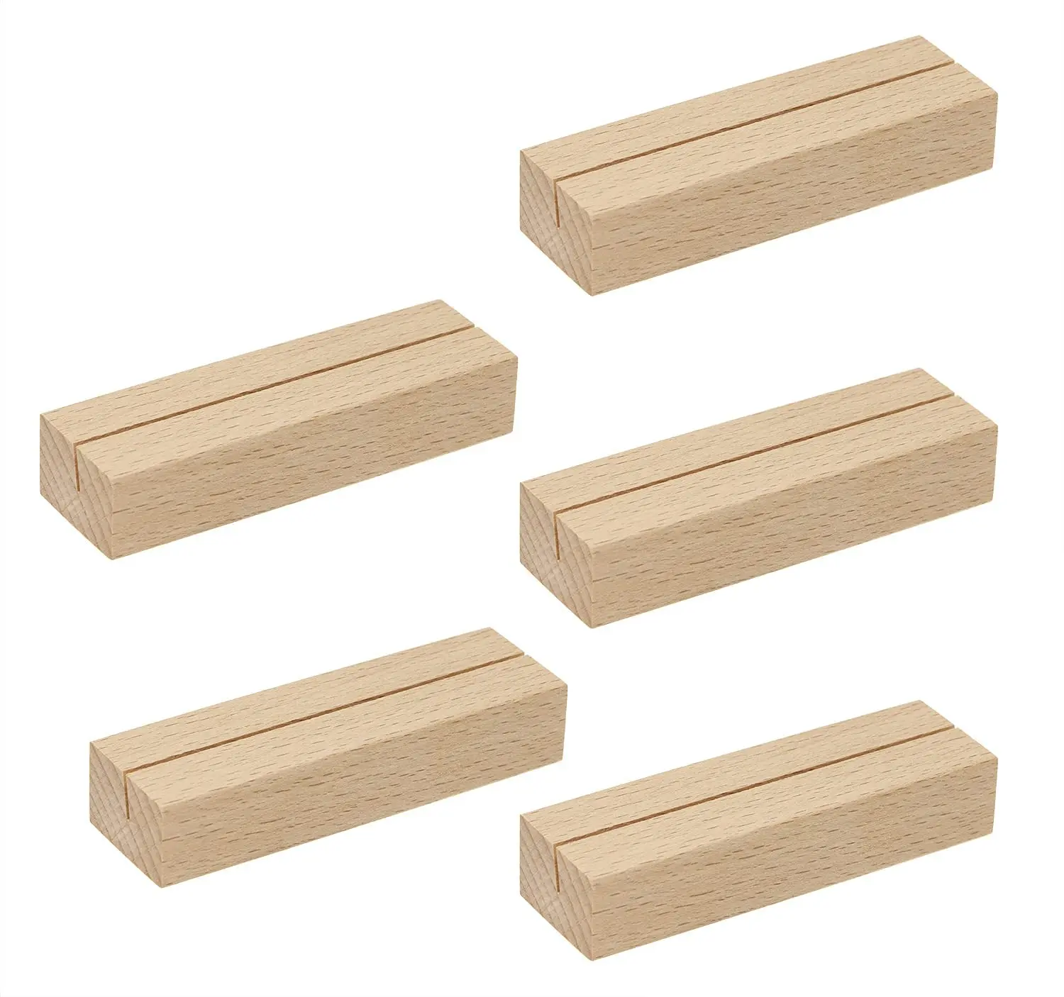 Customized Rustic Wood Table Numbers Holder Stand Wooden Memo Holder Card Photo Picture Note Clip Holders for Wedding Parties