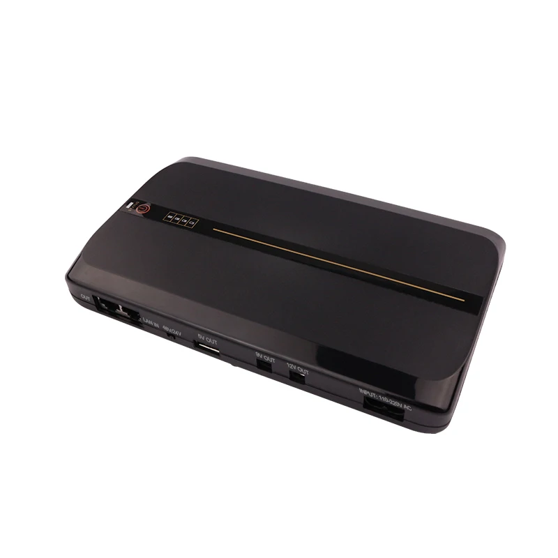 WGP High Capacity Quick Charge 36W 5V 9V 12V 24V 48V Battery Backup POE DC Online Mini UPS for CCTV Camera WiFi Router ONT CPE