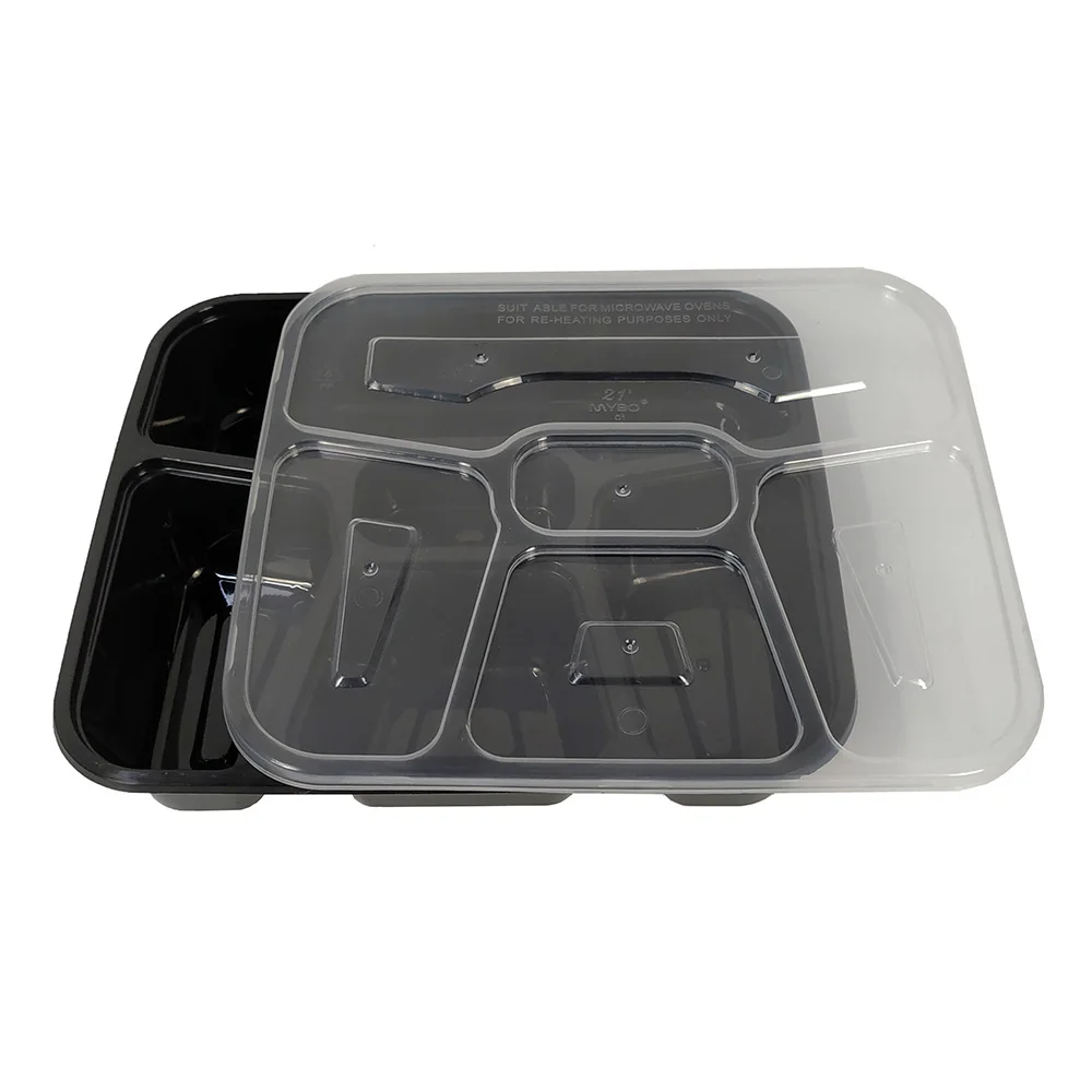 hot sell tiffin box one time use 5 compartment food container