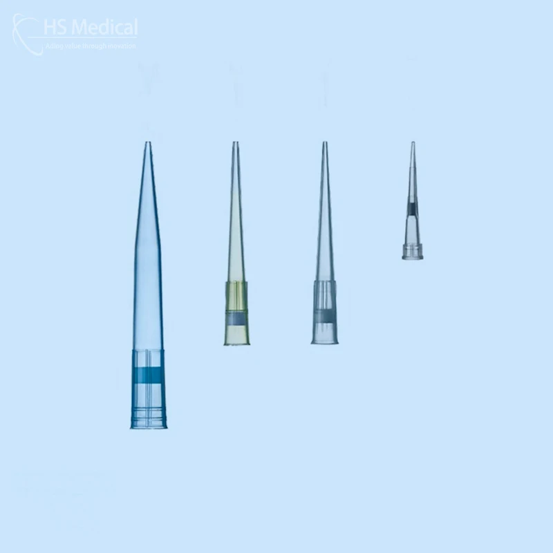 Hs Medical Simple Filter Tip Plastic Graduated 10Ul Pipettes Serum Multichannel Yellow Pipette Tips