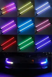 Car Scan Waterproof Headlight Strip Sequential Light Universal DRL LED Daytime Running Light Flow colorful flexible Turn Signal