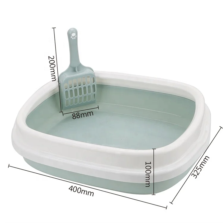 Amazon Hot Selling Semi Hidden Customized Large Square Cat Litter Box Toilet Box Trays Free Cat Litter Spoon