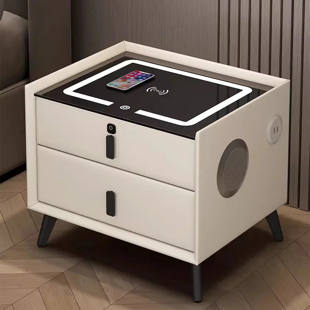 Luxury Smart Lamp Night Stand Cabinet Nightstand Modern Patient Tables Luxury Smart Bedside Table