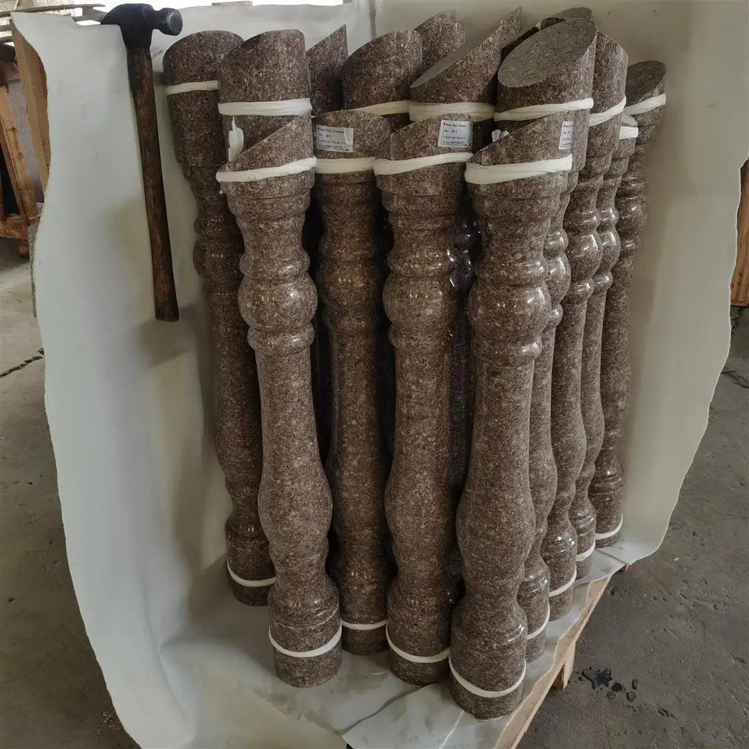 Brown Granite Stone Outdoor Handrail Balcony Stair Baluster Railing Design