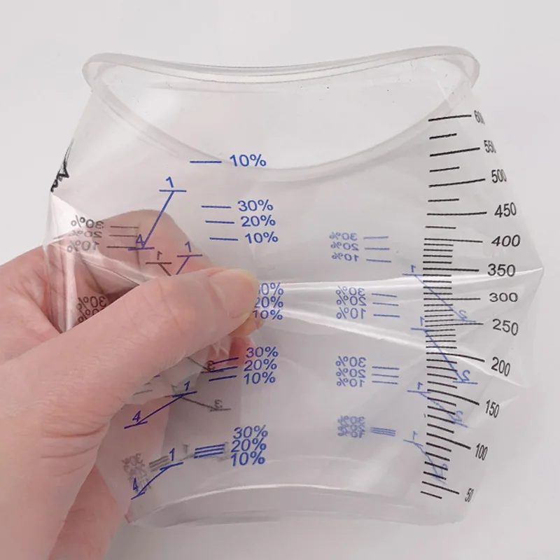 600ml Clear plastic measuring cup beaker disposable graduated paint cup
