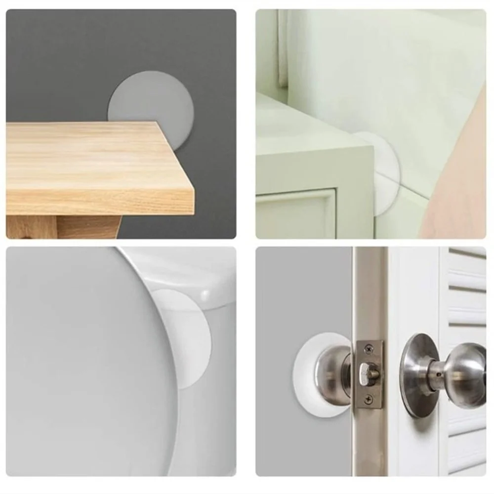 Quiet Transparent Round Soft Rubber Wall Protector Self Adhesive Door Handle Bumper Door Knob Wall Shield Stopper