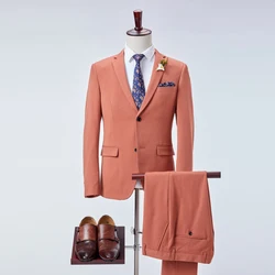 Popular wedding suit notched lapel single breasted slim fit suit for man