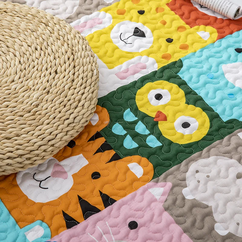 Cotton skin-friendly comfortable cartoon carpet floor mat baby children crawling mat folding machine washable