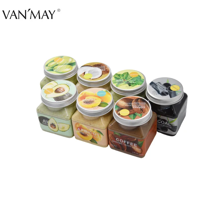 
Hot Selling Deep Cleanse Natural Organic Body Skincare Coconut Peach Coffee Fragrance Body Scrub 