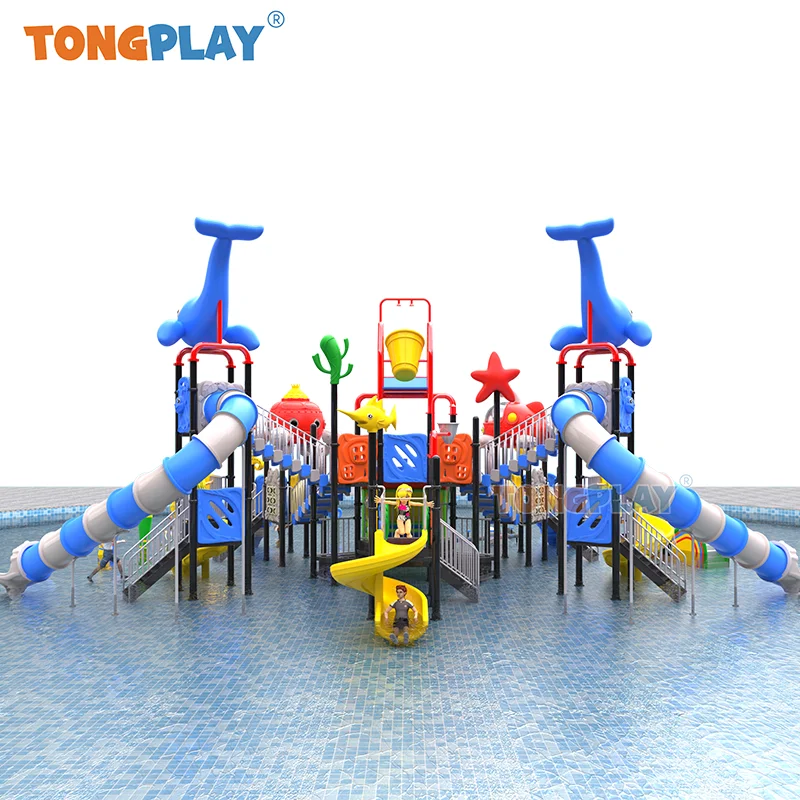 Water Playground Equipment Garden Water Park Parts Large Plastic Aquatic Park Playground With Slide