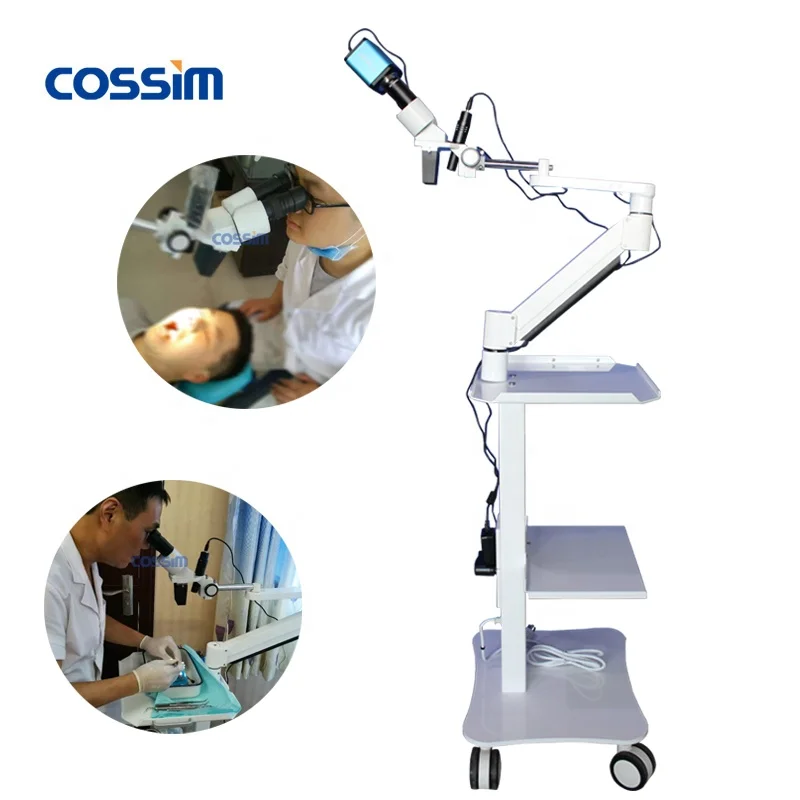 VMS102CD 10X Trolley Table Mounted Trolley Type Operating Dental Microscope with Auxiliary Lens