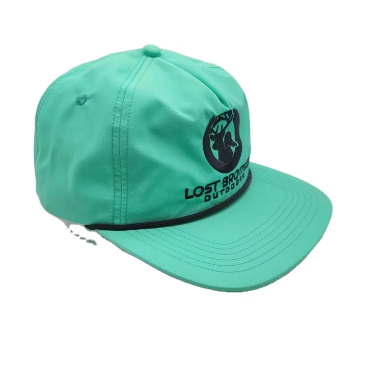 5 Panel Cap Custom rope hat Nylon Unstructured Hat Nylon Snapback Nylon 5 Panel Hats