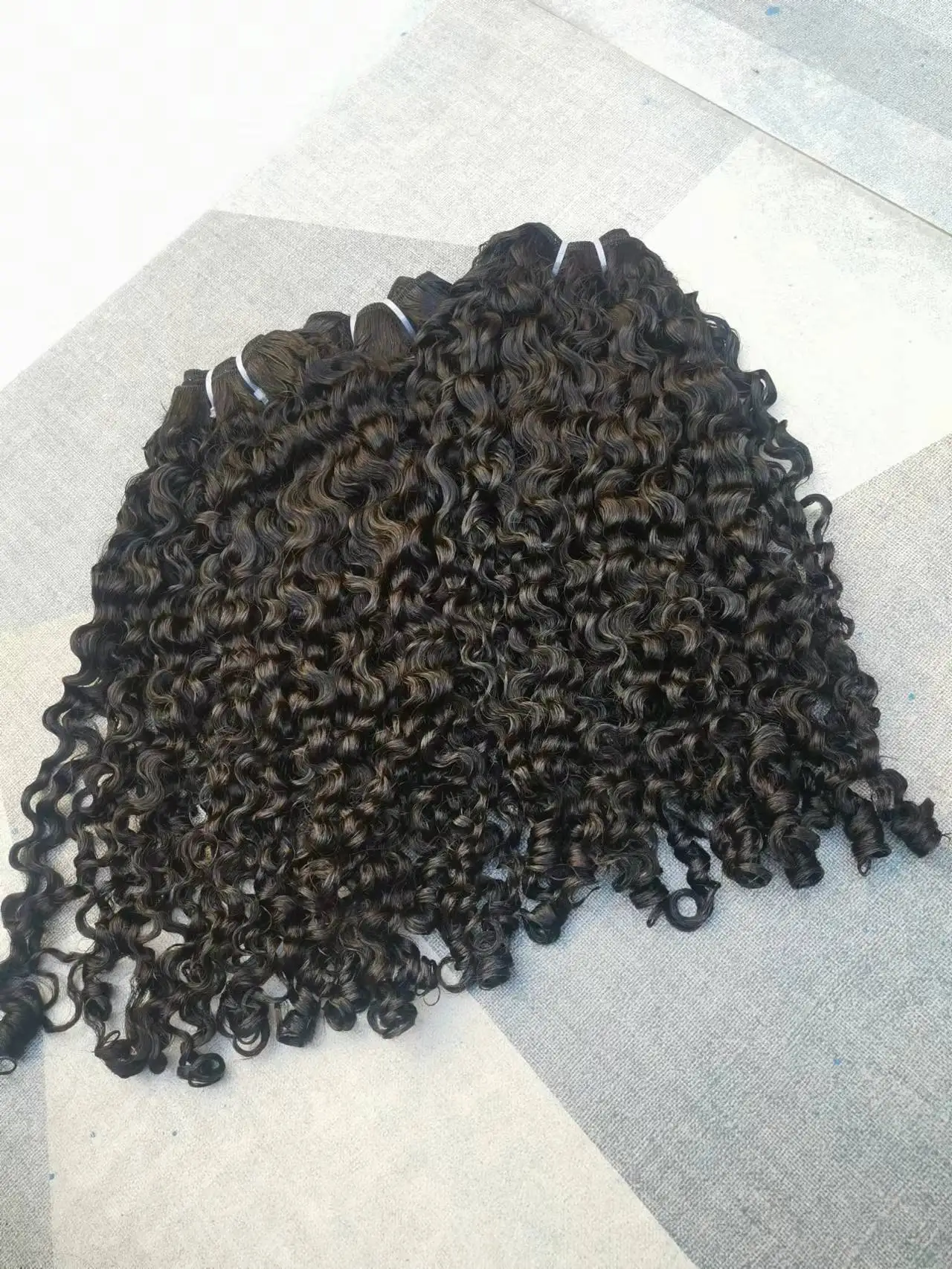 Wholesale price human Hair double drawn Human hair extensions steam curly fumi curly burmese curl