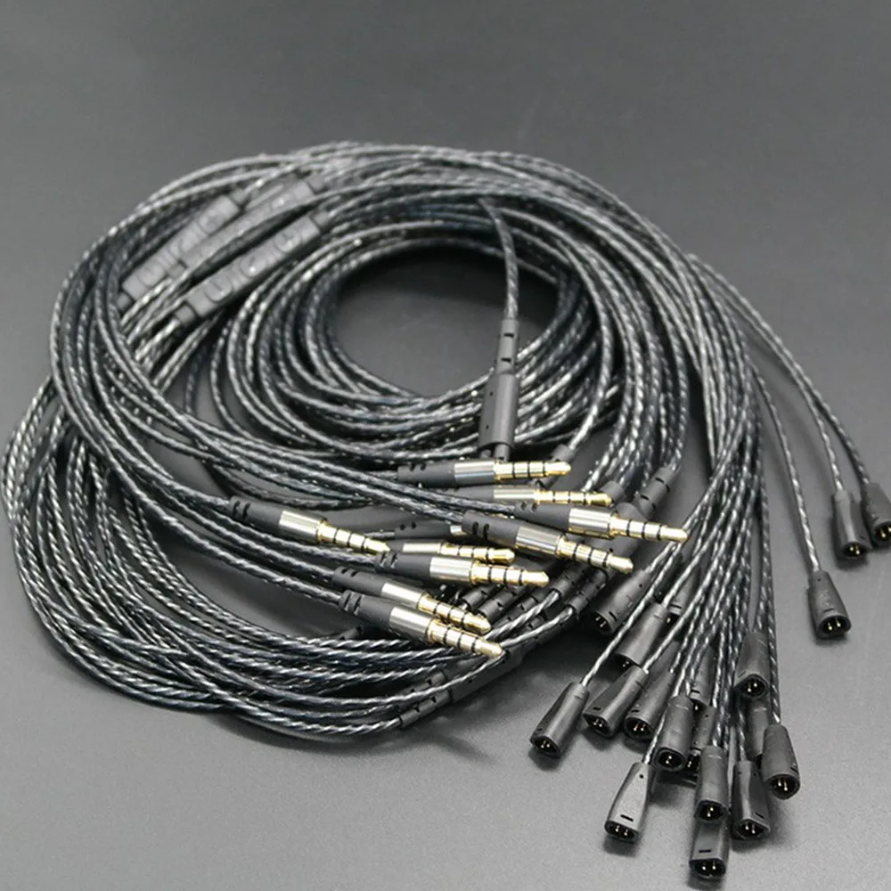 replacement IE80 IE 8I IE8 IEM earphone cable with voice remote and mic for Sennheiser