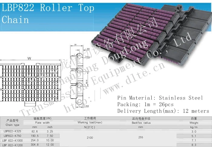 Plastic Modular Roller Chain for beverage packaging line