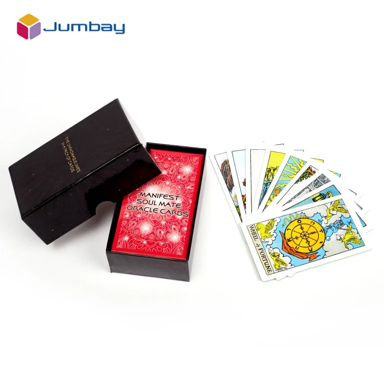 Custom Black Red Blue Any Color printing Mix Up Business Tarot 80 Cards With Storage Box
